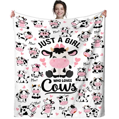 Cow Lover Blanket: Just a Girl Who Loves Cows Design
