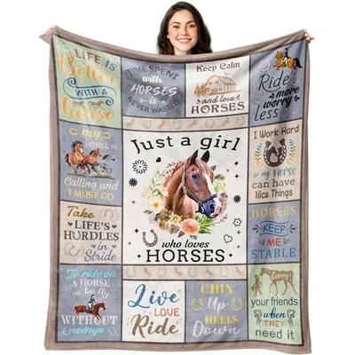Horse Wisdom Patchwork Pastel Blanket