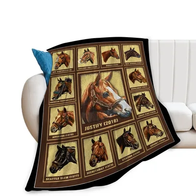 Horse Racing Blanket Celebrating Historic Triple Crown Winners
