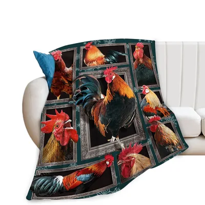 Rooster Farm Animal Blanket: A Gallery of Colorful Roosters