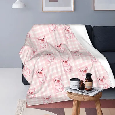 Pink Cow Blanket: Cute Pink Pig Pattern Throw for Farm Lovers