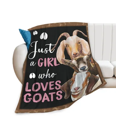 Goat Trio Portrait Black Blanket: Just a Girl Who Loves Goats Design