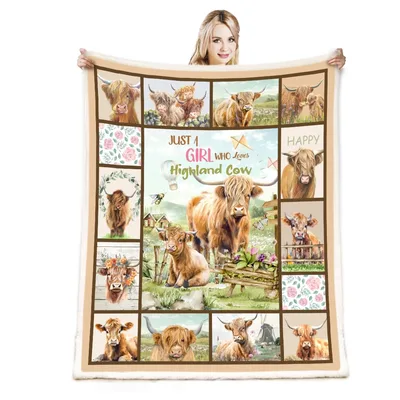 Highland Cow Girl Blanket: Just a Girl Who Loves Highland Cow Design
