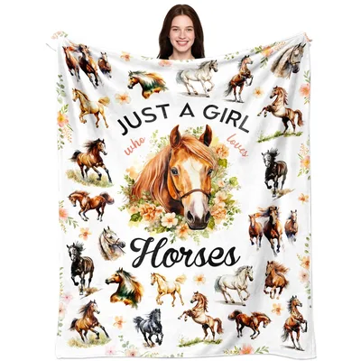 Horse Girl Blanket: Just a Girl Who Loves Horses Design