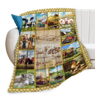 Farm Animals Collage Blanket: Life Is Better On The Farm Design