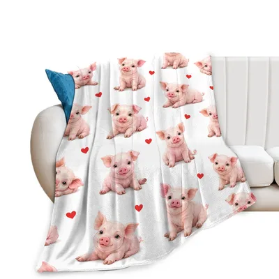 Piglets in a Blanket: Cute Piglet Pattern Throw for Animal Lovers