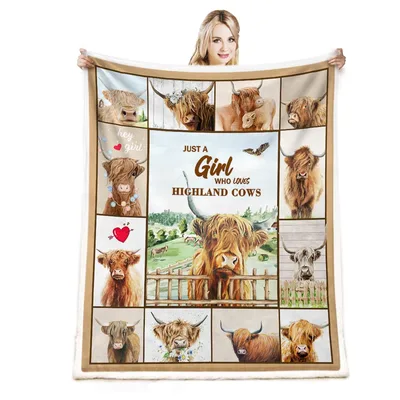 Highland Cows Meadow Dreams Blanket