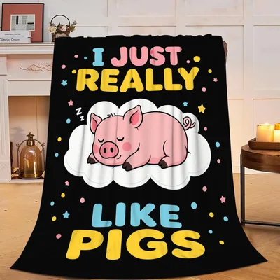 Pig Lover Sleeping Pig Blanket: I Just Really Like Pigs Design