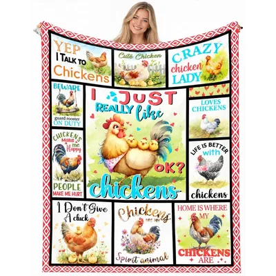 Chicken Lover Collage Blanket: A Patchwork of Poultry Love and Humor