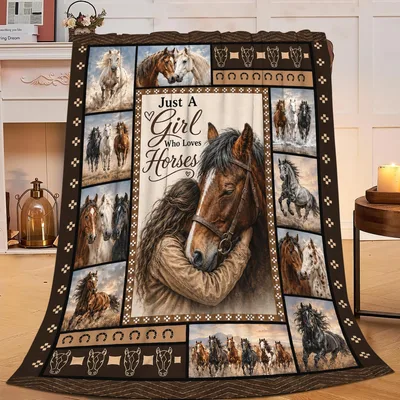 Horse Girl Western Horses Blanket Celebrating Equestrian Love