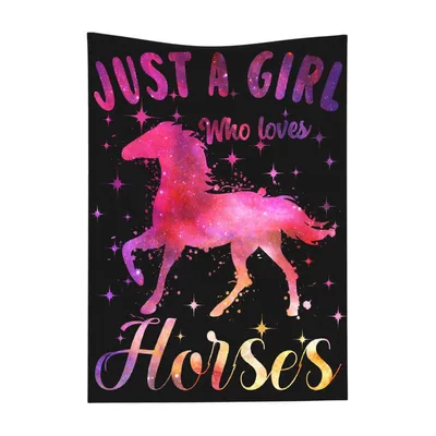 Horse Lover Girl Galaxy Blanket: Just a Girl Who Loves Horses Design