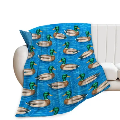Mallard Ducks Swimming Blanket