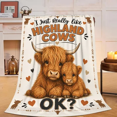 Highland Cow Cute Farm Blanket: I Just Really Like Highland Cows OK?