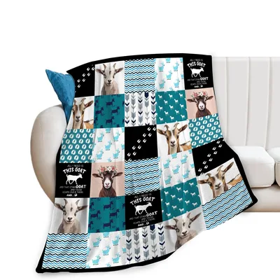 Goat Patchwork Design Blanket: Quilt-Style Goat Print for Farm Lovers