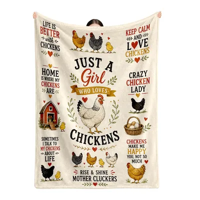 Chicken Lover Farm Blanket: Just a Girl Who Loves Chickens Design