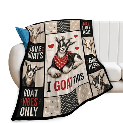 I Goat This Goat Blanket: Farm Animal Quilt Design with Bandana Kid