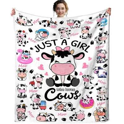 Cow Lover Girl Blanket: Just a Girl Who Loves Cows Design