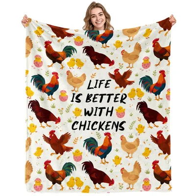 Chicken Farm Animal Design Blanket: Life Is Better With Chickens