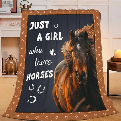 Horseshoe Border Chestnut Horse Blanket