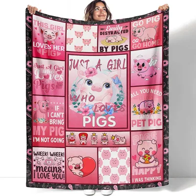 Pig Lover Quotes Blanket: Just A Girl Who Loves Pigs Design