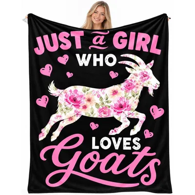 Goat Lover Floral Blanket: Just a Girl Who Loves Goats Design