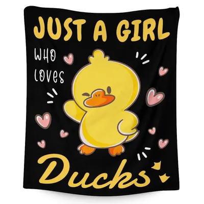 Cartoon Duck Ducks Lover Blanket: Just a Girl Who Loves Ducks Design