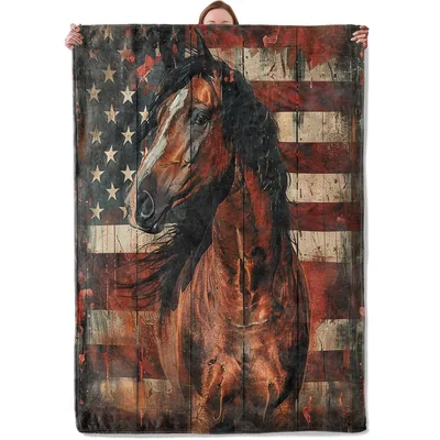 American Flag Horse Blanket: Rustic Equestrian Art for Country Living