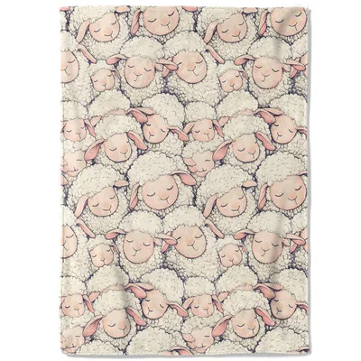Sleeping Sheep Pattern Blanket featuring a cute