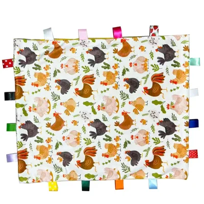 Chickens and Leaves Pattern Blanket for Farm Lovers