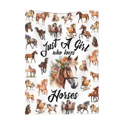 Horse Portraits with Floral Blanket