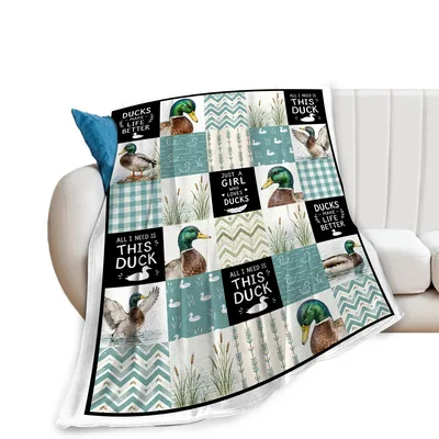 Mallard Duck Patchwork Blanket: Quilt-Style Waterfowl Design