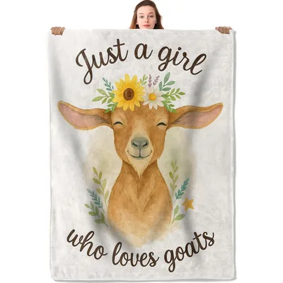 Goat Floral Crown Blanket: Just a Girl Who Loves Goats Design