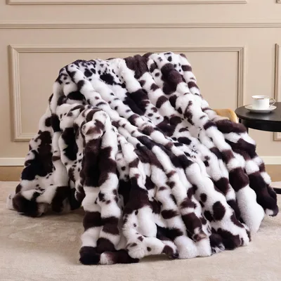 Fur Blanket Faux Cow Print Design for Farm Lovers