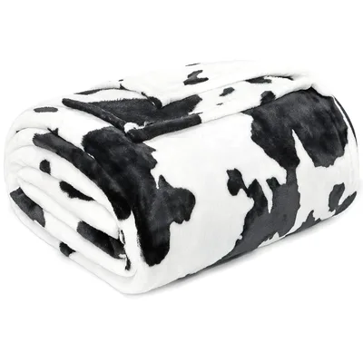 Black Cow Print Pattern Blanket: Bold Spots for Farm Lovers