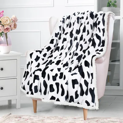 Black and White Cow Blanket: Classic Dairy Print for Farm Lovers