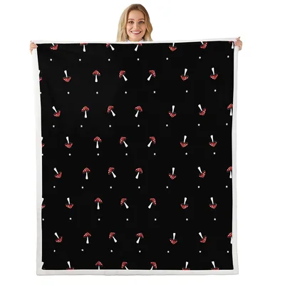 Red Mushroom Pattern Blanket No. 2: Cute Fungi Design
