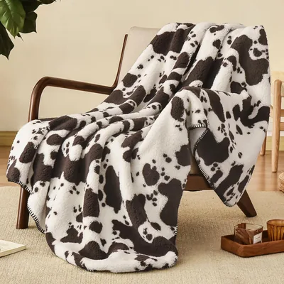 Black and White Cow Blanket: Spotted Animal Print for Farm Lovers