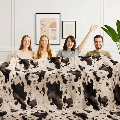 Cow Print Pattern Blanket No. 3 for Farm Lovers