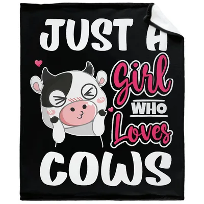Just a Girl Blanket Celebrating Cow Lovers with Cute Art