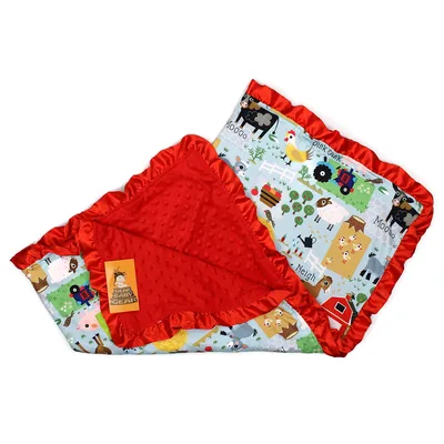 Farm Animals Tractor Pattern Blanket for Farm Lovers
