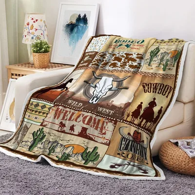 Western Cowboy Boots Pattern Blanket No. 2