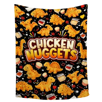 Chicken Nuggets Pattern Blanket: Dino Nugget Design for Foodies