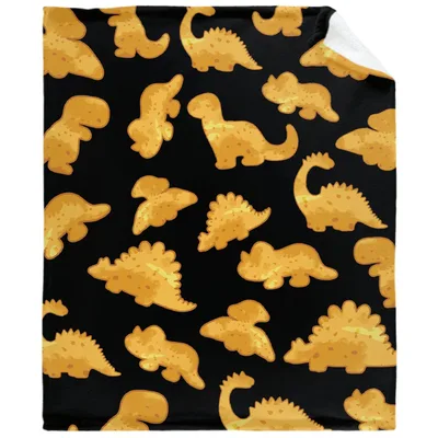 Dino Nugget Blanket: A Pattern of Golden Dinosaur Chicken Nuggets
