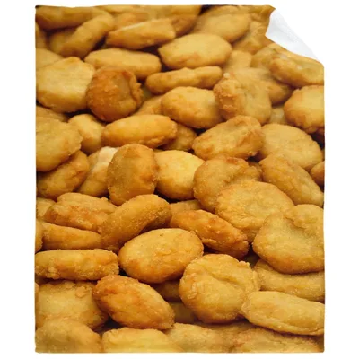 Chicken Nuggets Food Photo Blanket: Crispy Golden Pattern for Foodies
