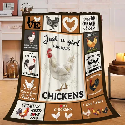 Just a Girl Who Loves Chickens Blanket: Farm Life Design