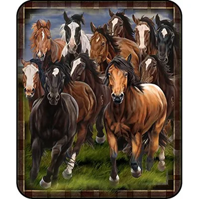 Running Horses Herd Blanket for Equestrian Lovers