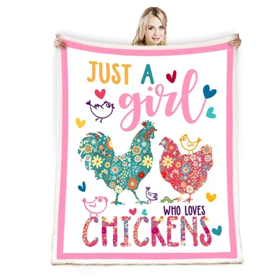 Just a Girl Blanket: Floral Chicken Design for Flock Lovers