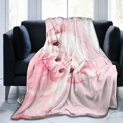 Pink Pig Watercolor Art Blanket: Soft Pink Swirls