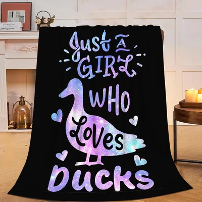 Just a Girl Blanket: Galaxy Duck Design for Waterfowl Fans