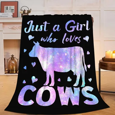 Just a Girl Blanket: Galaxy Cow Design for Farm Lovers